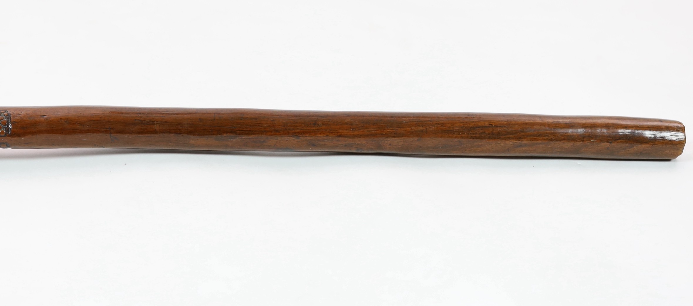 A Fijian hardwood bladed war club, 101cm long